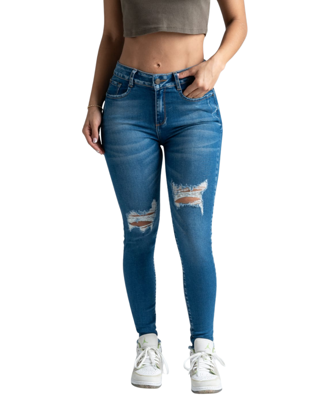 Jean Skinny Destroyed Azul Claro para Mujer – Referencia 3547 | Harmony Jeans