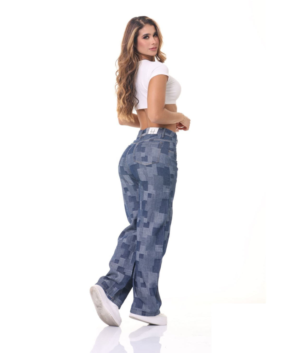 Jeans Palazzo Cuadros Ref 3622| Harmony Jeans