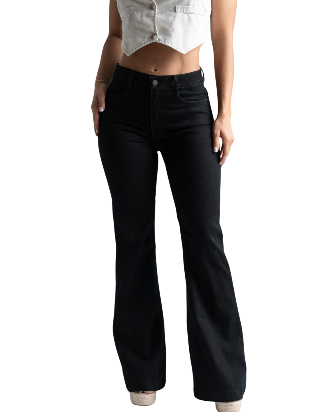 Jean Bota Campana Negro Premium para Mujer – Referencia 3609 | Harmony Jeans